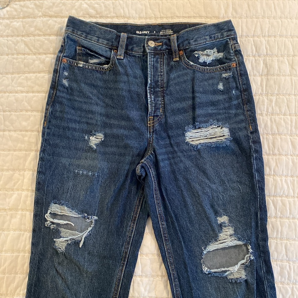 Old Navy Extra High-Rise Distressed Jeans